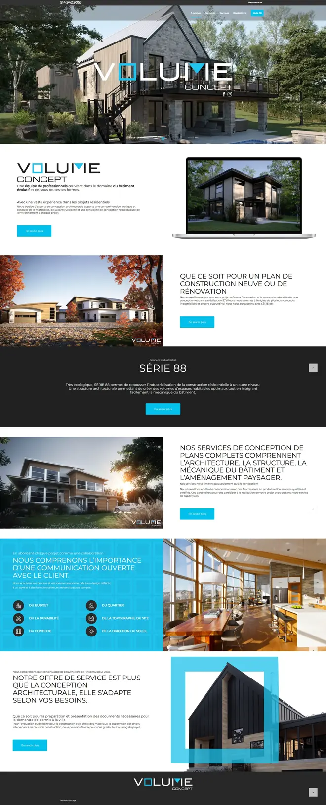 Site web Volume Concept réalisé par ID-3 Innovations