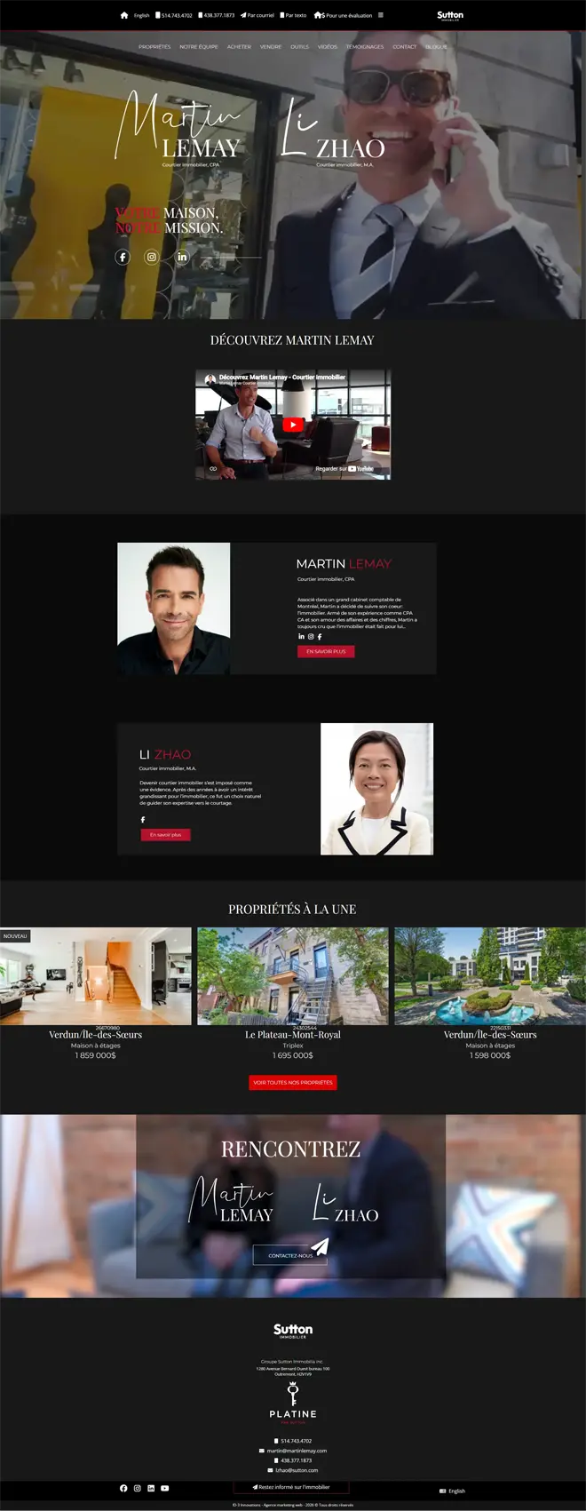 Site web Martin Lemay réalisé par ID-3 Innovations