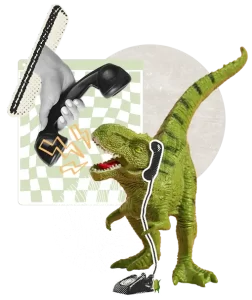 T-Rex qui hurle au téléphone