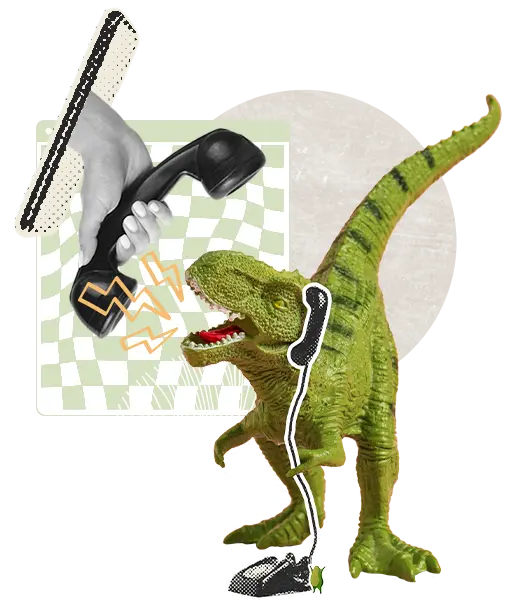 T-Rex qui hurle au téléphone