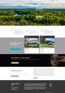 Page d'accueil du site web de Century 21 Boréale, réalisé par ID-3 Innovations